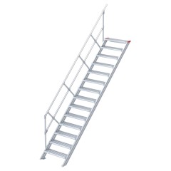 Euroline 510 Treppe 45° 600mm Stufenbreite 14 Stufen Alu gerieft