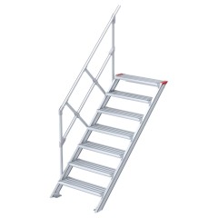 Euroline 510 Treppe 45° 800mm Stufenbreite 7 Stufen Alu gerieft