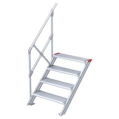 Euroline 510 Treppe 45° 1000mm Stufenbreite 4 Stufen Alu gerieft