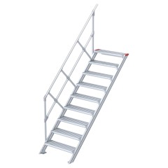 Euroline 510 Treppe 45° 1000mm Stufenbreite 9 Stufen Alu gerieft