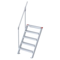 Euroline 510 Treppe 60° 600mm Stufenbreite 5 Stufen Alu gerieft