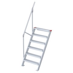 Euroline 510 Treppe 60° 600mm Stufenbreite 6 Stufen Alu gerieft