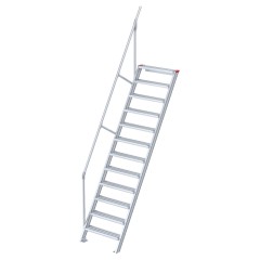 Euroline 510 Treppe 60° 800mm Stufenbreite 12 Stufen Alu gerieft