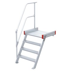 Euroline 511 Podesttreppe 60° 1000mm Stufenbreite 4 Stufen Alu gerieft