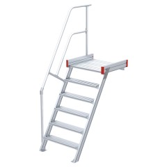Euroline 511 Podesttreppe 60° 1000mm Stufenbreite 6 Stufen Alu gerieft