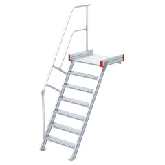 Euroline 511 Podesttreppe 60° 1000mm Stufenbreite 7 Stufen Alu gerieft