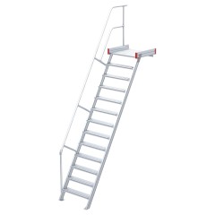 Euroline 511 Podesttreppe 60° 1000mm Stufenbreite 13 Stufen Alu gerieft