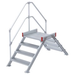 Euroline 512 Übergang 45° 600mm Stufenbreite 2x4 Stufen Alu gerieft