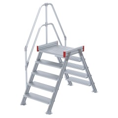 Euroline 512 Übergang 60° 800mm Stufenbreite 2x5 Stufen Alu gerieft