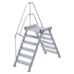 Euroline 512 Übergang 60° 800mm Stufenbreite 2x6 Stufen Alu gerieft