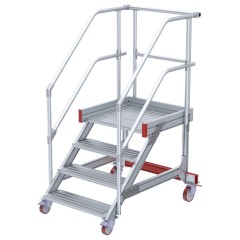 Euroline 513 Wartungsbühne 45° 600mm Stufenbreite 4 Stufen Alu gerieft