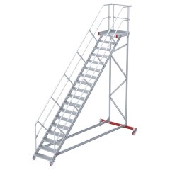 Euroline 513 Wartungsbühne 45° 600mm Stufenbreite 18 Stufen Alu gerieft