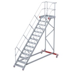 Euroline 513 Wartungsbühne 45° 1000mm Stufenbreite 14 Stufen Alu gerieft