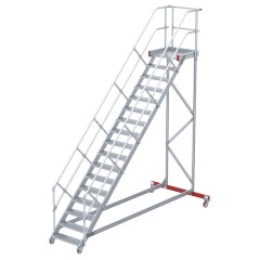 Euroline 513 Wartungsbühne 45° 1000mm Stufenbreite 17 Stufen Alu gerieft