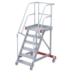 Euroline 513 Wartungsbühne 60° 600mm Stufenbreite 6 Stufen Alu gerieft