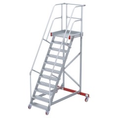 Euroline 513 Wartungsbühne 60° 600mm Stufenbreite 10 Stufen Alu gerieft
