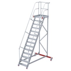 Euroline 513 Wartungsbühne 60° 800mm Stufenbreite 14 Stufen Alu gerieft