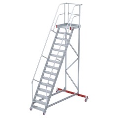 Euroline 513 Wartungsbühne 60° 1000mm Stufenbreite 15 Stufen Alu gerieft