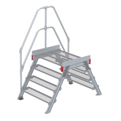Euroline 512 Überstieg 60° 1000mm Stufenbreite 2x4 Stufen Stahl Gitterrost