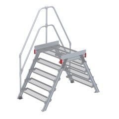 Euroline 512 Überstieg 60° 1000mm Stufenbreite 2x5 Stufen Stahl Gitterrost