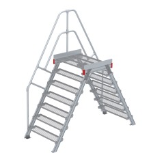 Euroline 512 Überstieg 60° 1000mm Stufenbreite 2x7 Stufen Stahl Gitterrost