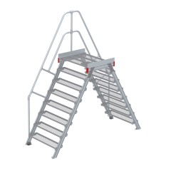 Euroline 512 Überstieg 60° 1000mm Stufenbreite 2x8 Stufen Stahl Gitterrost