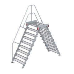 Euroline 512 Überstieg 60° 1000mm Stufenbreite 2x9 Stufen Stahl Gitterrost