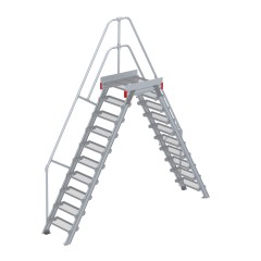 Euroline 512 Überstieg 60° 600mm Stufenbreite 2x10 Stufen Stahl Gitterrost