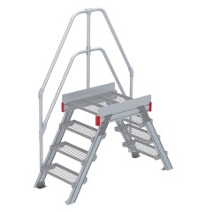 Euroline 512 Überstieg 60° 600mm Stufenbreite 2x4 Stufen Stahl Gitterrost