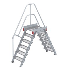 Euroline 512 Überstieg 60° 600mm Stufenbreite 2x6 Stufen Stahl Gitterrost