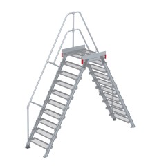Euroline 512 Überstieg 60° 800mm Stufenbreite 2x10 Stufen Stahl Gitterrost