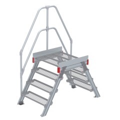Euroline 512 Überstieg 60° 800mm Stufenbreite 2x4 Stufen Stahl Gitterrost