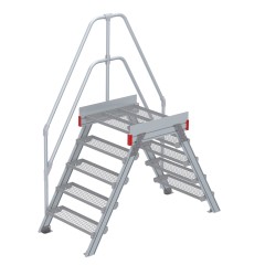 Euroline 512 Überstieg 60° 800mm Stufenbreite 2x5 Stufen Stahl Gitterrost