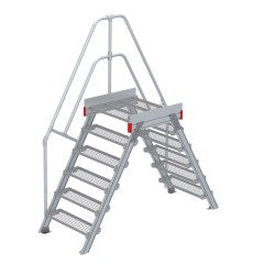 Euroline 512 Überstieg 60° 800mm Stufenbreite 2x6 Stufen Stahl Gitterrost