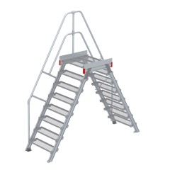 Euroline 512 Überstieg 60° 800mm Stufenbreite 2x8 Stufen Stahl Gitterrost