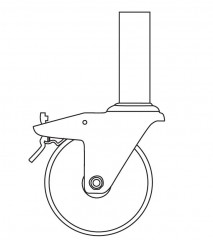 Euroline Lenkrolle mit Zapfen 125mm