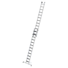 Günzburger Stufen-Seilzugleiter 2-teilig mit Nivello-Traverse 2x12 Stufen