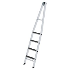 MUNK Stufen-Glasreinigerleiter mit nivello-Traverse clip-step R13, 4-stufiges Oberteil