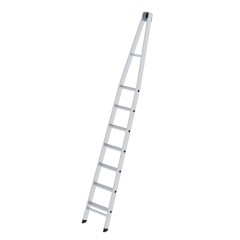 MUNK Stufen-Glasreinigerleiter mit nivello-Traverse, 7-stufiges Oberteil