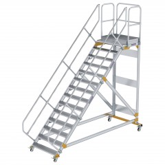 MUNK Plattformtreppe fahrbar 45° Stufenbreite 1000mm 14 Stufen
