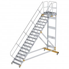MUNK Plattformtreppe fahrbar 45° Stufenbreite 1000mm 19 Stufen