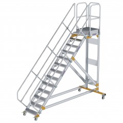 MUNK Plattformtreppe fahrbar 45° Stufenbreite 600mm 13 Stufen