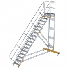 MUNK Plattformtreppe fahrbar 45° Stufenbreite 600mm 17 Stufen