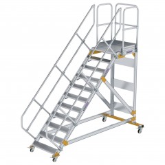 MUNK Plattformtreppe fahrbar 45° Stufenbreite 800mm 11 Stufen
