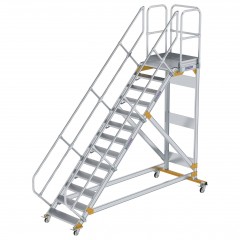 MUNK Plattformtreppe fahrbar 45° Stufenbreite 800mm 13 Stufen