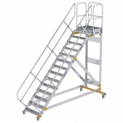 MUNK Plattformtreppe fahrbar 45° Stufenbreite 800mm 14 Stufen