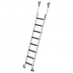 MUNK Aluminium-Regalleiter fahrbar mit relax step 8 Stufen