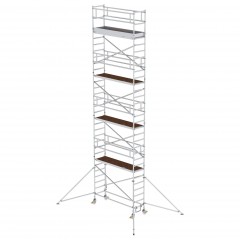 MUNK Aluminium-Rollgerüst mit Ausleger 2,45x0,75m Plattform 10,39m AH