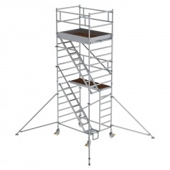 MUNK Rollgerüst mit Schrägaufstiegen 1,35x1,80m Plattform, 6,35m AH