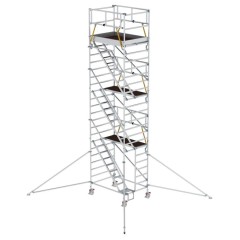 MUNK Rollgerüst SG mit Schrägaufstiegen 1,35x1,80m und Ausleger 8,43m AH